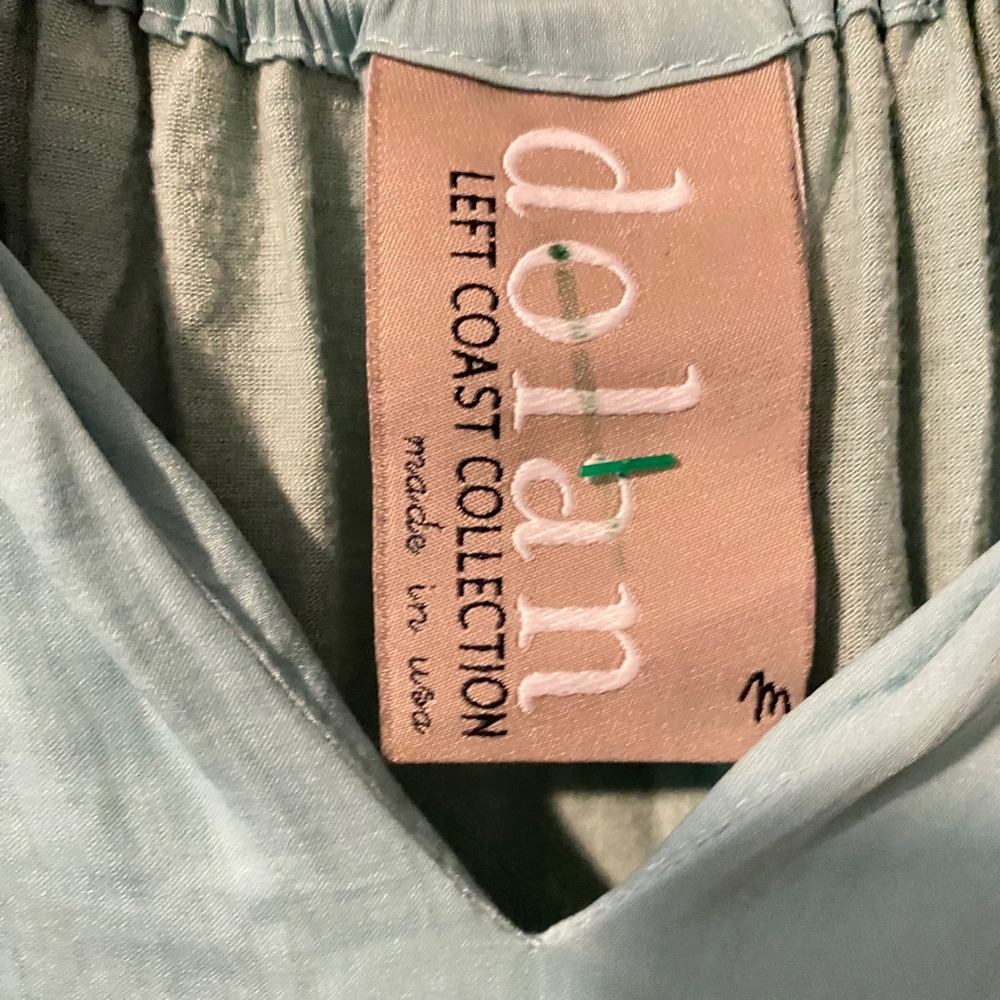 Anthropolgie Dolan Left Coast Collection Mint Drawstring Sleeveless V Neck Top M - Picture 3 of 5